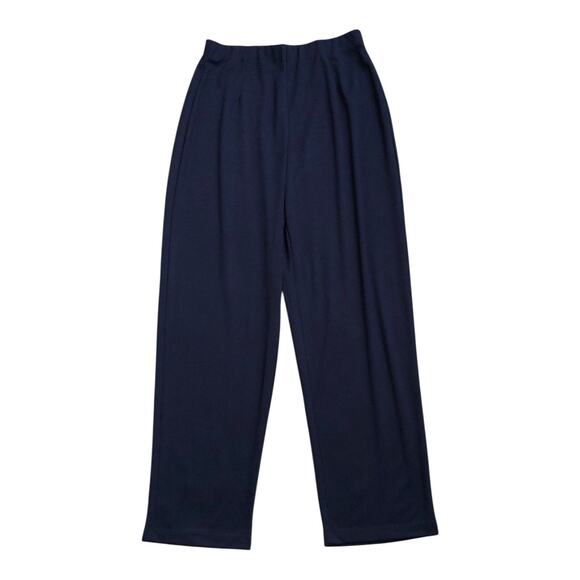 Susan Graver Pants - Susan Graver Style Pull On Pants Womens Medium Navy Straight Leg Career Stretch